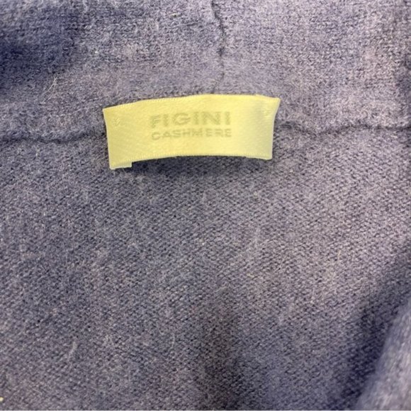 FIGINI 100% Cashmere Blue/Purple V-Neck Sweater *No Size Fits S/M* Made in Italy - Picture 4 of 9